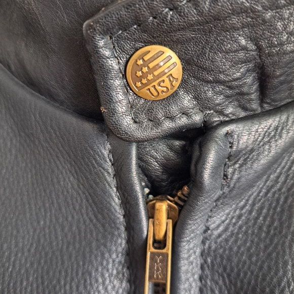 Fashions by Rose USA Black Leather Motorcycle Jacket - Picture 3 of 9